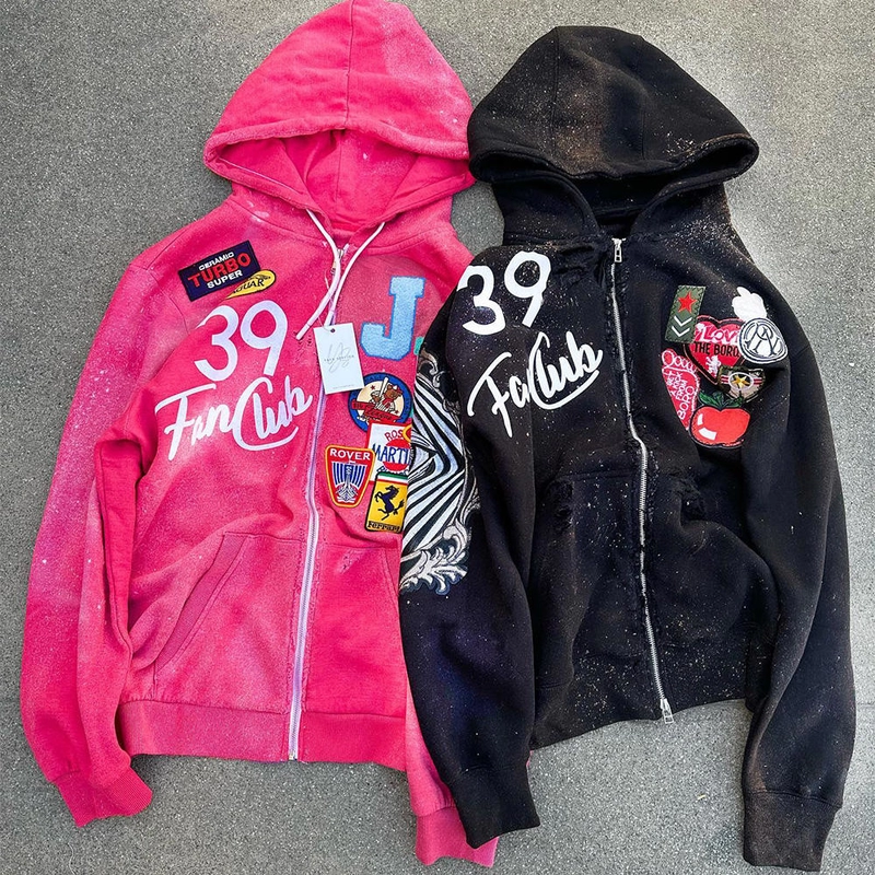 Cotton French Terry With Heavy Weight And Screen Printing Hoodie