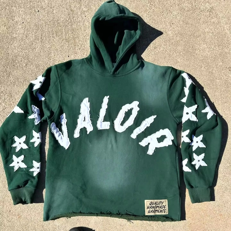 Vintage Applique Distressed Hoodie Pullover Acid Wash Cropped Sweatshirt Sun Faded Cropped Acid Wash Cropped