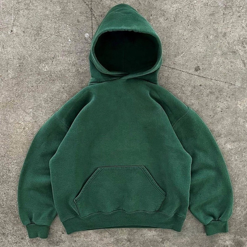 Heavyweight Cotton Boxy Cropped Hoodie DTG Print Knitted Weaving Method