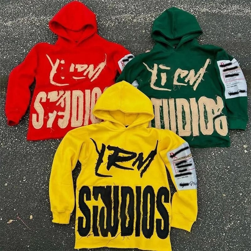 Embroidery Streetwear Patch Vintage Acid Wash Cropped Hoodie