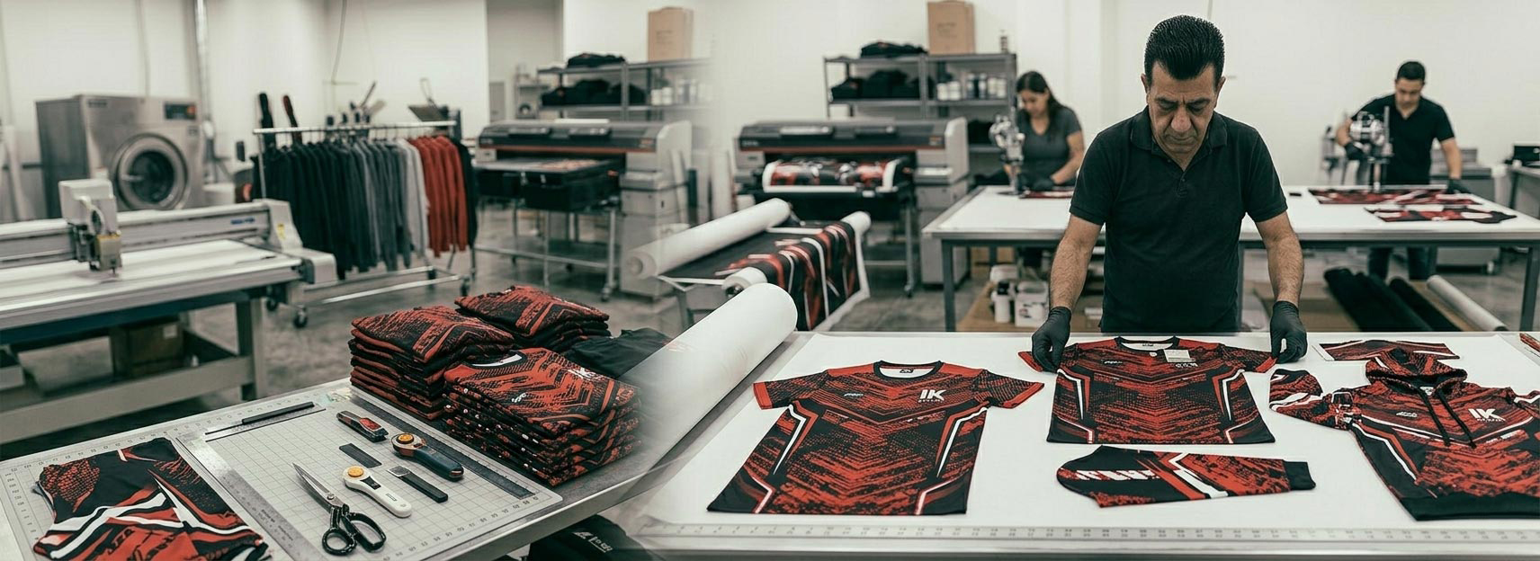 All-over printing manufacturer for USA apparel buyers, all-over print t-shirts, all-over print hoodies, edge-to-edge garment printing, sublimation all-over printing, cut-and-sew printed apparel, sportswear, streetwear, and private label clothing