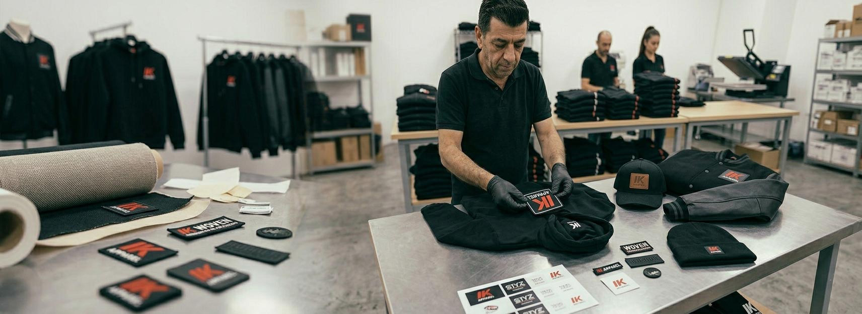 Custom patches manufacturer for USA clothing brands, embroidered patches, woven patches, printed patches, chenille patches, applique patches, hoodie patches, jacket patches, and private label apparel buyers